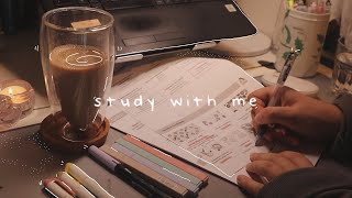 STUDY WITH ME 3hrs ‧˚*･☾ exam edition (50/10 pomodoro)