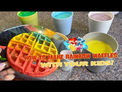 HOW TO MAKE RAINBOW WAFFLES with your kids