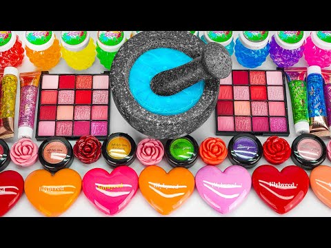 🌈RAINBOW Slime🌈 Mixing random into Glossy Slime I Making Heart Eyeshadow Slime Mixing Glitter #21