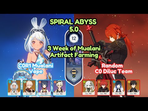 3 Week of Muluani Artifact Farming | Destroyed the Spiral Abyss 5.0 Floor 12 | Genshin Impact