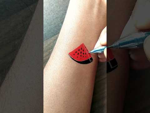 Easy watermelon 🍉 tattoo........#tattoo #viral #trending #art #drawing #sticker