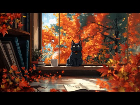 Lofi With My Cat || Autumn Breeze Whispers 🍂🐾lofi cat ~ lofi hip hop radio 💤 beats to sleep/chill to