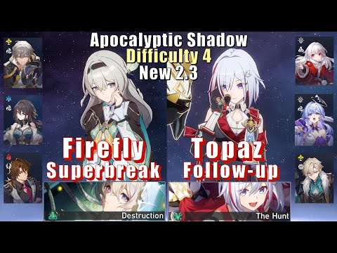 New Apocalyptic Shadow 4 | E0 Firefly Superbreak & E0 Topaz FuA | 2.3 3 Stars | Honkai: Star Rail