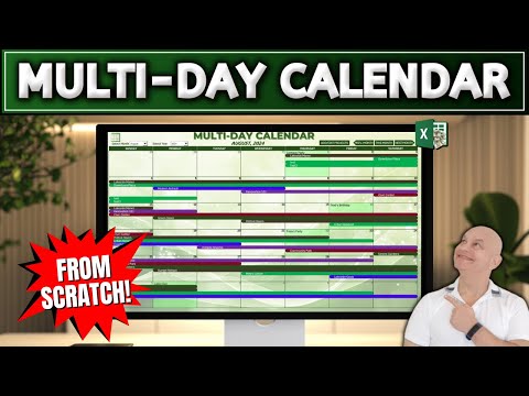 CREATE a Multi-Day Calendar in Excel FROM SCRATCH Like a Pro!