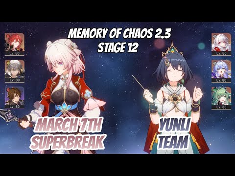 March SB w/ Himeko & Yunli x Clara Memory of Chaos Stage 12 (3 Stars) | Honkai Star Rail