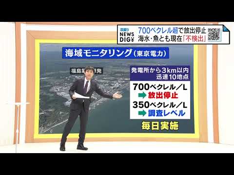 700ベクレル超で処理水放出停止　海水・魚とも28日現在「不検出」