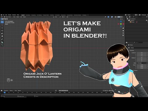 【3D MODELLING】 Making an Origami Jack O' Lantern in Blender?!