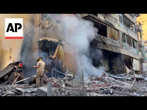 Aftermath of Israeli strikes in southern Beirut as fighting intensifies