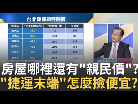 太貴買不起?台北捷運2.3字頭親民房價 "這裡"有機會? 北捷時間換房價!淡水2字頭.頂埔3字頭 老公寓更便宜?｜王志郁 主持｜20241004| Catch大錢潮 feat.黃世聰