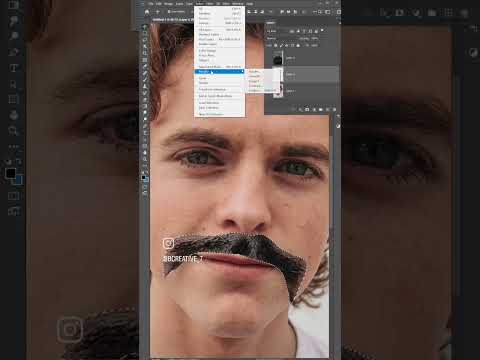 moustache tutorial in Photoshop #shorts