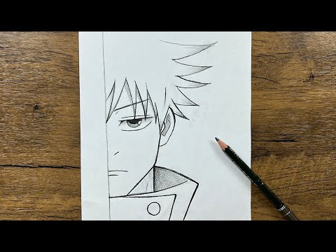 How to draw Megumi Fushiguro from jujutsu kaisen | step-by-step drawing tutorial