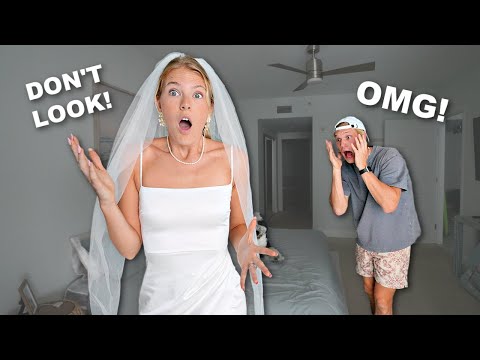 HE WALKED IN ON ME WEARING MY WEDDING DRESS!!!