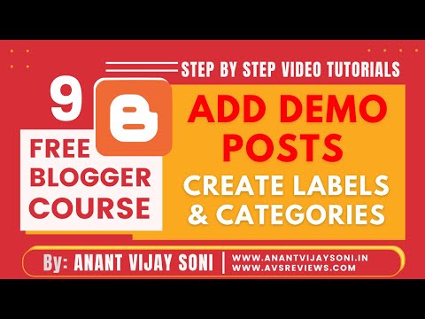 How to Add Demo Posts to Create Labels/Categories in Blogger? Free Blogger Course | Hindi