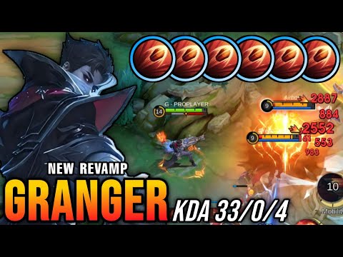 33 Kills + 2x MANIAC!! Granger Revamp 100% UNSTOPPABLE!! - New Revamp Tryout ~ MLBB