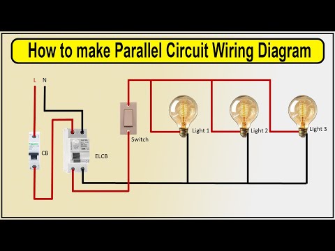 How to make Parallel Circuit Wiring Diagram | 1 switch to 3 light connection