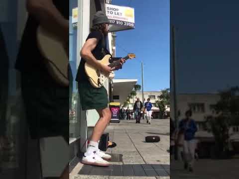 Chris Hogg (C-Bone) busking some Jump Blues in Plymouth