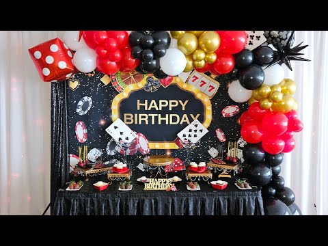 38th Birthday/Casino Theme w/Balloon Garland