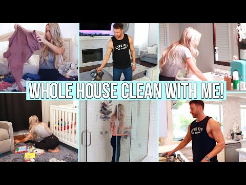 WHOLE HOUSE CLEAN WITH ME! Cleaning Motivation! Husband vs. Wife Edition