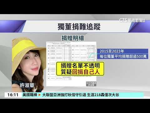 柯任內富邦獨董均捐逾500萬　議員質疑「左手捐右手」｜華視台語新聞 2024.11.08