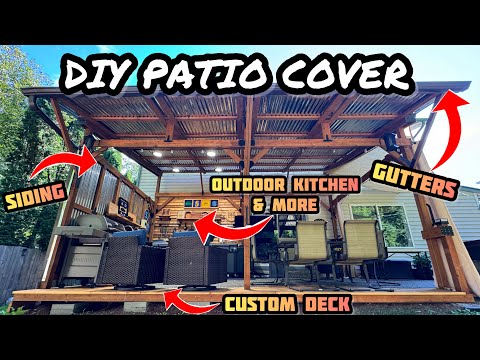 DIY Patio Cover Part Two: Gutter Installation, Siding, Decking, Mini Projects, & More: Save $$$