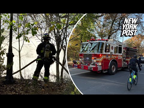 Firefighters battle blaze in Prospect Park