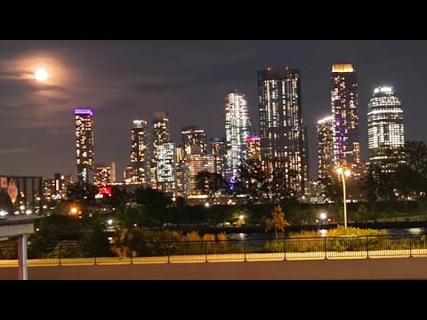 🌚 Full Moon and Partial Lunar Eclipse (Supermoon) walk New York City LIVE