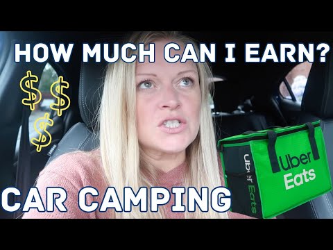 Car Camping | How Much Can I Make Delivering Food with Uber Eats?