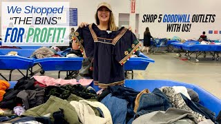 WE SHOPPED 5 GOODWILL OUTLET STORES FOR RESALE! | VALUABLE Thrift Haul! | Reselling For Profit