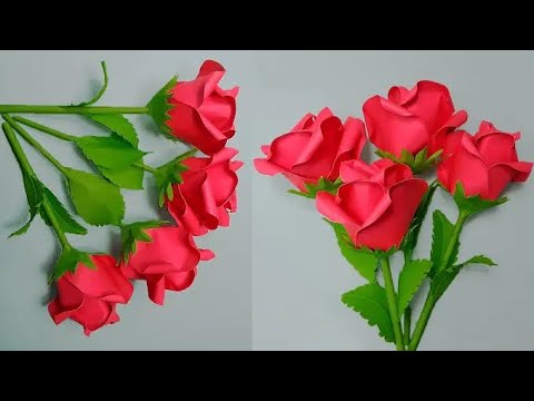 Handmade Paper Rose | Easy and Beautiful Paper Flower Rose Making | 🌹🌹🥀