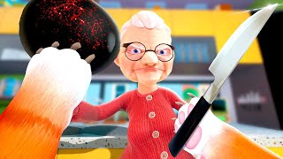 FIGHTING Granny as a Cat - I Am Cat VR