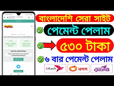 ৬ দিনে ইনকাম ৫৩০ টাকা Best Online Earning Site l Agun 100.Pro l Online Income Site