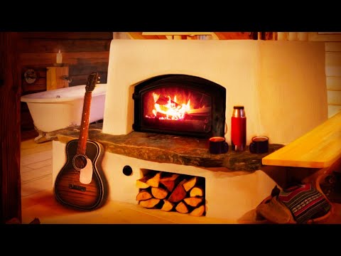 Relaxing Christmas Music Ambience | Instrumental Christmas Guitar by the Fireplace