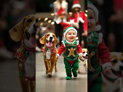 Christmas baby fashion show #baby  #christmas #youtubeshorts  #holiday #fashion #cute #ai #tiktok