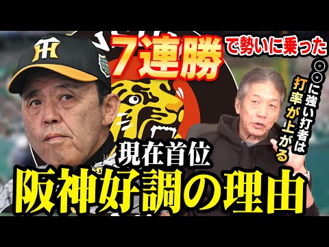 【今年も優勝か？】７連勝で勢いに乗った！現在首位の阪神が好調な理由！○○に強い打者は打率が上がる！【高橋慶彦】【広島カープ】【プロ野球】