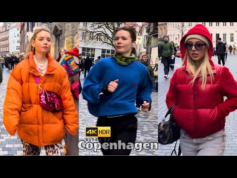 4k Copenhagen City 🇩🇰 Denmark | Walking Tour | 60fps HDR | January 2024