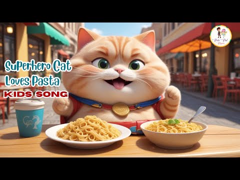 Super Cat Loves Pasta | Fun Kids Song | Nursery Rhyme for Toddlers #kidsvideo #kidssong