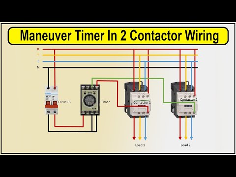 How To Make Maneuver Timer In 2 Contactor Wiring Diagram | connection of timer to contactor