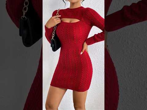 Seductive Elegance: Cut Out Cable Knit Sweater Dress | Temu product #sponsored #Temu