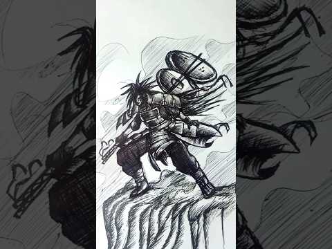 Speed Drawing Stick-man Madara Uchiha 😳//#anime #drawing #shorts