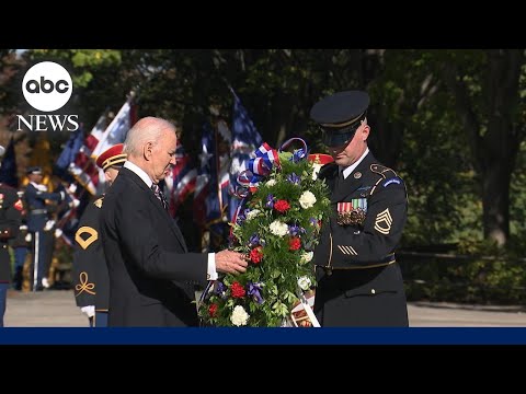 Biden, Harris make appearance together at Tomb of the Unknown Soldier on Veterans Day