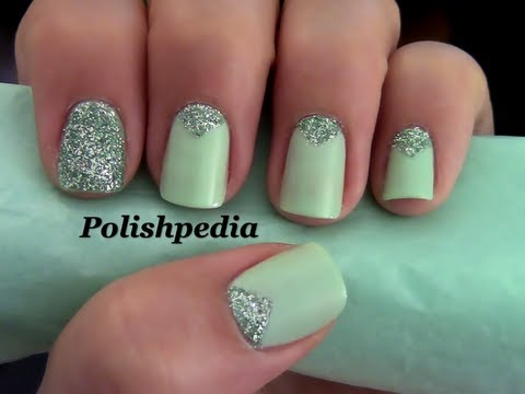 Triangle Nails With Glitter