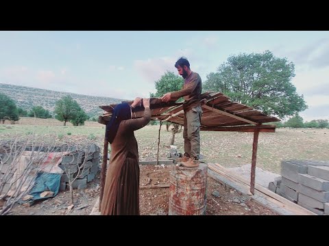 Trying to survive in the forest, building a hut, after saving the beautiful daughter of the family