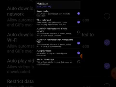 auto download photo video and audio documents Viber settings