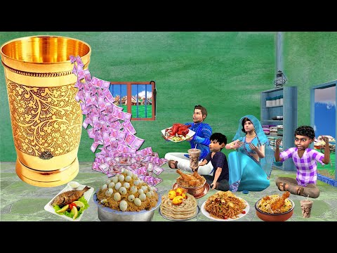 Magical Golden Water Glass Giant Jadui Glass Food Money Chicken Biryani Hindi Stories Hindi Kahaniya