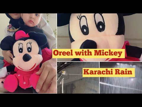 Karachi me Barish | oreel playing with Mickey  #dailyvlog #ytshortsvideo #viral #youtube #vlogs #yt