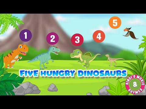 Five Hungry Dinosaurs | Learn Counting Numbers | Nursery Rhymes | Bindi's Music & Rhymes