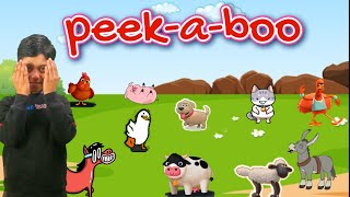 Peekaboo with Animal Sounds Rhyme | Fun Farm Animal Song for Kids cocomomo