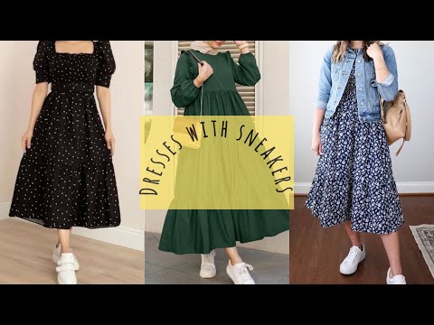 10+ Cute Dresses with Sneakers|Dresses with sneakers ideas|Floral summer dresses