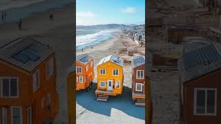 Tiny Homes on the beach! 🏖️🏠 #sanfrancisco #tinyhome #housegoals #california #travel #hotel