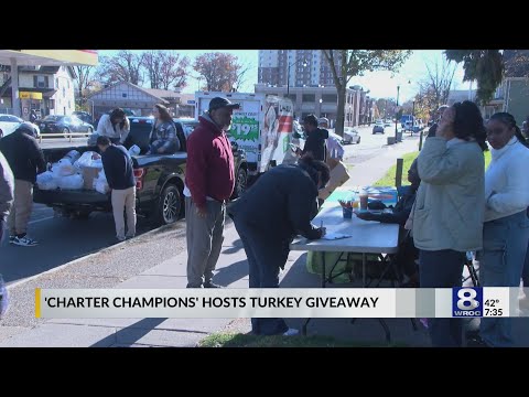 Charter Champions hosts turkey giveaway